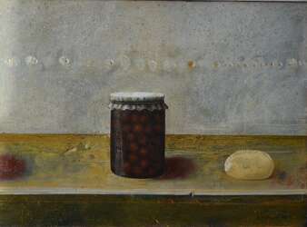 Kraemer, Kirschenglas, 1996 Öl auf Holz, 49,5 x 67,5